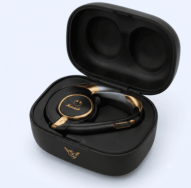 Voxlate Physical device coiled inside its open charging case