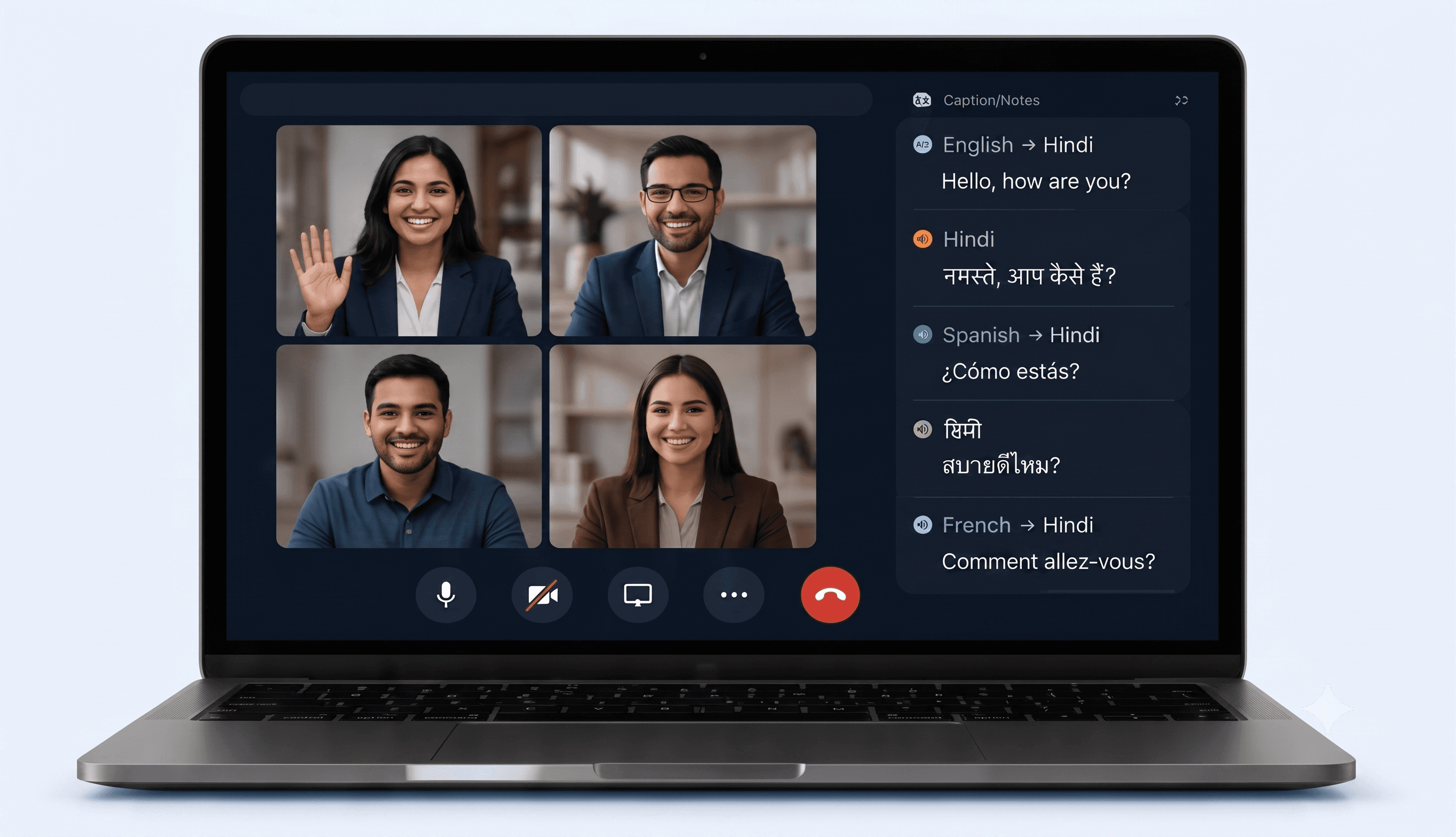 Voxlate Digital real-time translation meeting interface